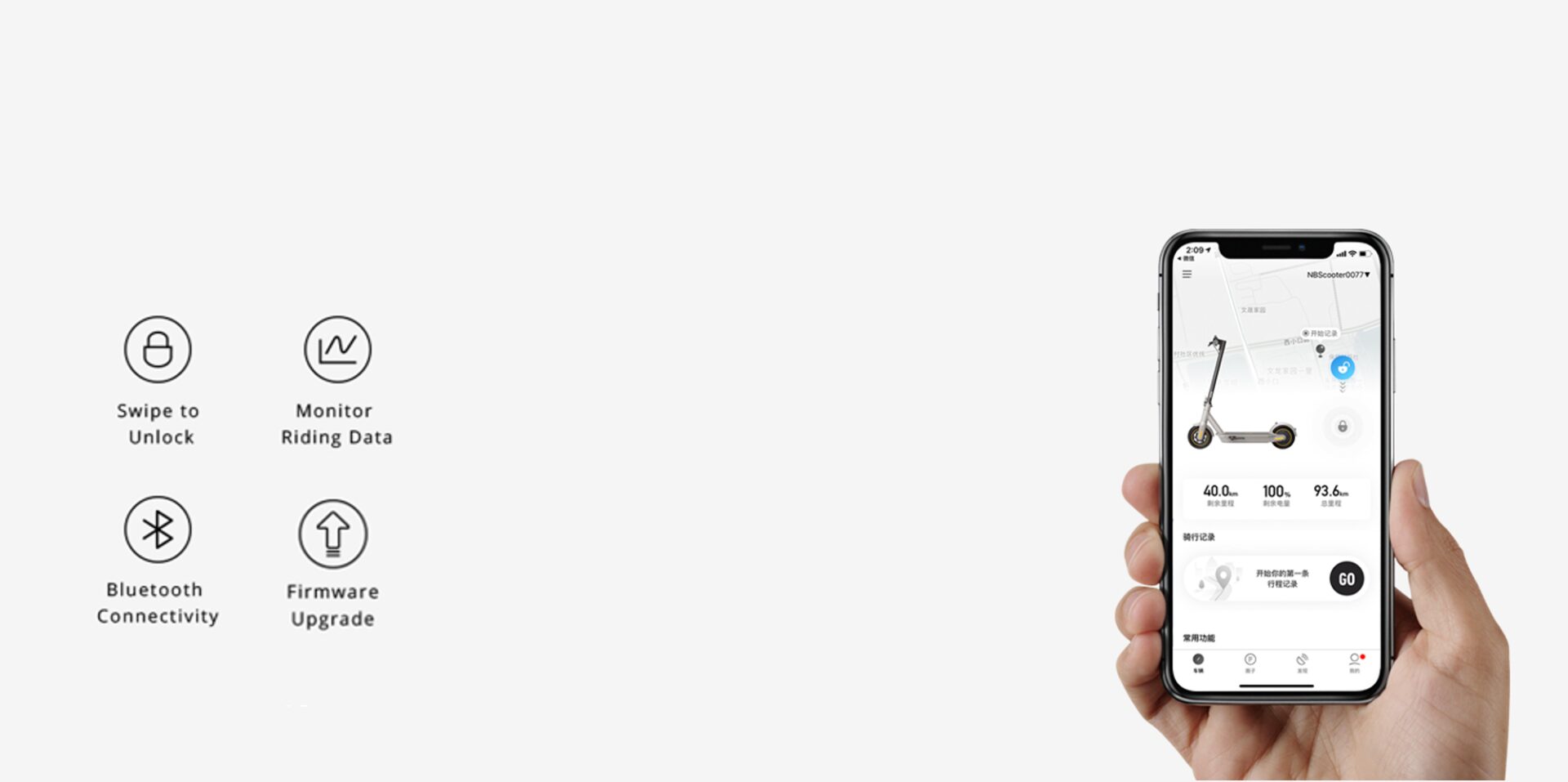 Connectivité avec l'application Segway-Ninebot